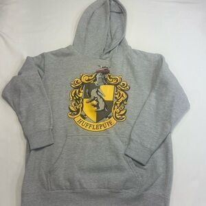 Hufflepuff Crest Kids Gray Hoodie